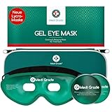 Medi Grade Kühlmaske Gesicht - Gel Augenmaske Kühlend Wiederverwendbar mit 2x Augen Kühlpads, 1 Lycra-Gewebe, Kühlende Aufbewahrungstasche - Entspannung zu Hause Augenkühlmaske mit B