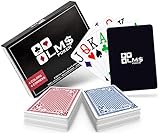 Pokerkarten Plastik mit Cut Card - [2 x] hochwertige Pokerkarten 54 Blatt - wasserfeste und stabile Profi Spielkarten im Doppelpack – Plastikkarten mit Jumbo Index (4 Eckzeichen/4 Farben)