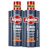 Alpecin Coffein-Shampoo C1, 2 x 600 ml - Haarwachstum stimulierendes Haarshampoo gegen erblich bedingten Haarausfall bei Männern - zur Verbesserung des Haarw
