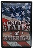 USA Flagge, geprägtes Blechschild 20 x 30 cm, US Diner Retro Style Metall-Schild Mag