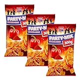 XOX Party Mix 300g | Weizen Maissnack mit Paprika Geschmack | Vegane Knusprige Chips 300g (Party Mix, 3er Pack)
