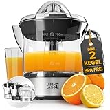 LEBENLANG Zitruspresse elektrisch - 2 Kegel & BPA-Frei I Hohe Saftausbeute I 700ml Orangenpresse elektrische Saftpresse Edelstahl für Zuhause I Entsafter Zitronenpresse Orangensaftp