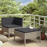 XINCXIN 2-TLG. Garten-Lounge-Set, Gartenmöbel Set Garten Möbel Terassenmöbel Außen Outdoor Furniture Geeignet für Deck Balkon Teich Hinterhof mit Auflagen Poly Rattan G