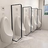 KLLJHB Urinal-Trennwand-Schutzwand, Urinal-Sichtschutz, wandmontierte Urinal-Schallwand, öffentliche Toilette, Edelstahl-Schallwand (Roségold-Trennwand * 2) (schwarz)
