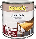Bondex Holzsiegel Farblos / Seidenmatt 2,5 L für 50 m² | Strapazierfähig und kratzfest | Wasser- und fettbeständig | Basis natürliche Rohstoffe | Holzsiegel | Holzversiegelung