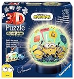 Ravensburger 3D Puzzle 11180 - Nachtlicht Puzzle-Ball Minions - 72 Teile - ab 6 Jahren, LED Nachttischlampe mit Klatsch-M