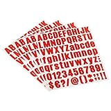 PATIKIL Vinyl-Buchstaben-Zahlen-Aufkleber-Set, 81 Stück, 4 Bögen, selbstklebende Aufkleber für Briefkasten, Schild, Adresse (rot)
