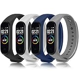 Funeng 4-Stück Kompatibel für Xiaomi Mi Band 4 Armband/Mi Band 3 Armband, Weiches Silikon Ersatzarmband Kompatibel mit Xiaomi Mi Band 3/4 (4 Stück-B)