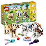 LEGO 31137 Creator 3in1 Niedliche Hunde Set mit Dackel-, Mops-, Pudel-Tierfiguren und mehr, Spielzeug für Kinder, Mädchen und Jungen, ab 7 Jahren, Geschenk für Hundeliebhab