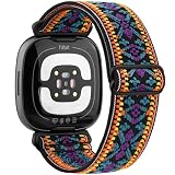 Armband für Fitbit Versa 3/Versa 4, elastisches Nylon, verstellbares Uhrenarmband für Fitbit Sense/Sense 2, Sportarmband, For Fitbit S