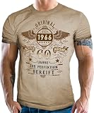 Herren T-Shirt im Used Vintage Retro Look für Männer zum 60. Geburtstag - Original Jahrgang 1966 zur Perfektion g