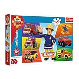 Trefl, Puzzle, Fahrzeuge des Feuerwehrmanns Sam, Fireman Sam, 100 Teile, für Kinder ab 5 J