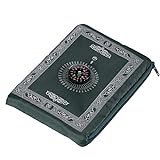 Hitopin Islamischer Reisegebetsteppich mit Kompass, Taschenformat, inkl. Tragetasche, leichtgewichtig, aus Polyester, wasserfest, 60 x 100