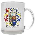 WB wohn trends Tee-Glas mit beidseitigem Motiv ~ Ostfriesland Wappen ~ Farbe: Milchglas ~ Kaffee-Tasse mit M