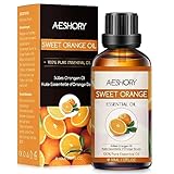 AESHORY Ätherische Öle Süße Orange 50ml, 100% Natürliche Ätherisches Süßorangenöl für Diffuser, Therapeutischer Qualität Aromatherapie Duftöle für Luftbefeuchter, Hautpflege, Haarpflege, Massage, B