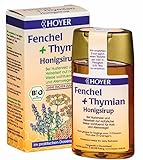 HOYER Fenchel & Thymian Honigsirup Bio - Wohltuend bei Husten & Heiserkeit - Sirup aus Honig, Fenchelöl & Thymianöl - 250 g Dosiersp