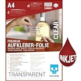 SKULLPAPER® Klebefolie Vinylfolie zum aufkleben und selbst gestalten - für Inkjet Tintenstrahldrucker (Transparent)