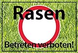 SCHILDER HIMMEL Rasen betreten verboten Schild 60x42cm Kunststoff mit Klebestreifen, Nr 542 in verschiedenen Größen (A0 bis A5) und M