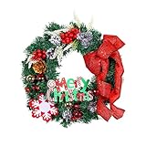 Weihnachtskranz aus Kiefernholz, Treppen, Girlanden für Wand, Fenster, hängende Ornamente, Bürodekoration, Kranz, Einkaufszentrum, Dek