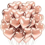 TOPHOPE Herzluftballons Herzballons Herz Folienballon Rosegold 30 Stück, Rose - Ideal als Hochzeitsdeko, Geburtstagsdeko oder Partydekoration (Rosegold-30pcs)