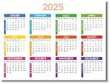 Kalender 2025, Kühlschrank mit Magnet, Größe 20 x 15 cm, bunter Jahresplaner mit nummerierten Wochen, Organizer für Aufgaben, Urlaub und Events | (2025, Deutsch)