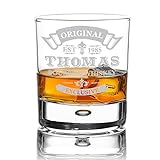 polar-effekt Whiskyglas Personalisiert 330 ml - Geschenk-Idee für Männer - Tumbler Whiskeyglas mit Gravur Name und Jahreszahl mit Motiv Original-Ex