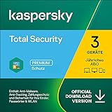 Kaspersky Total Security 2023 | 3 Geräte | Jährliches Abo | Windows/Mac/Android | Aktivierungscode per E