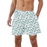 Hawaii-Shorts, Herren-Badeshorts, gemusterte Shorts für Herren, Urlaub, Strand, Sommer, Surfen, kurze bedruckte Shorts, Boardshorts, modische Urlaubs-Shorts, elastische Taille, Kordelzug, b