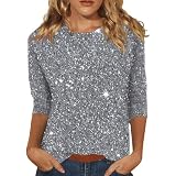 Bluse Mit Glitzer Shirt Pailletten Damen Glitzer Oberteile Damen Große Größen Satinblusen Für Damen Glitzeroberteil Glitzershirt Glitzer Oberteil Damen Langarm Glitzershirt Schwarz D