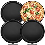 Homikit Pizzablech 4er Set, Ø 30 cm Edelstahl Pizzaform mit Antihaftbeschichtung, Rund Pizza Backblech für Pizzen Backen, Einfach zu Reinigen & Ungiftig & Langlebig