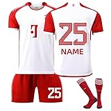 Personalised 23 24 Bayern Home Football Jersey for Children and Adults Football Shorts with Free Name Number Football Jersey