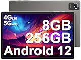 jumper Android 12 Tablet 10.5 Zoll, 8GB RAM 256GB ROM Octa-Core T616 Tablets, Double SIM, 4G LTE, 5G/2.4G WiFi, 4 Lautsprecher, 1920x1200 IPS FHD, Kamera 13MP, Type-C, BT5, 7000mAh, 2023