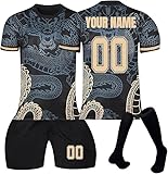 Personalisiertes Fußballtrikot für Kinder, personalisierbar mit Ihrem Namen und Ihrer Nummer, Fußball-Set, Shorts und Socken, geeignet für Teenager und Mädchen, Farbe 10, S