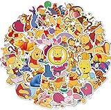Wopin Pack of 100 Anime Winnie ​The Pooh Stickers Waterproof Anime Stickers for Children Teenagers Adults Vinyl Laptop Sticker for Water Bottles Luggage Skateboard Decals G