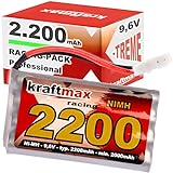 Kraftmax Akku Racing-Pack mit Tamiya Stecker - 9,6V / 2200mAh (min 2000 mAh) NiMH Akku/Hochleistungs RC Akkupack