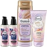 Balea 4er-Set Haarpflege: Professional KERATIN REPAIR Over Night Fluid schützt beim Schlafen (2 x 100 ml) + Shampoo & Spülung ETERNAL SUMMER (300 ml) + Shampoo & Spülung GOLDEN LIGHT (200 ml), 700