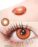 Braun Farbige Kontaktlinsen Heißblütiges Braun mit Stärke - Brown Sehr Stark Deckende SILIKON COMFORT NEUHEIT + Behälter - 1 Paar (2 Stück) - DIA 14.20 (-1.50 Dioptrien)