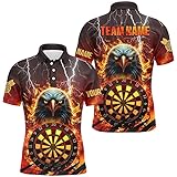 Personalisierte 3D Adler Feuerflamme Darts-Trikot für Herren & Damen - Team Liga Dartsboard-Kleidung Leistungs-Dartshirt T1685