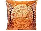 Indische Seide Deko Kissenbezüge 40 cm x 40 cm, Extravaganten Design für Sofa & Bett Dekokissen, Kissenhülle aus Indien (Angebot gültig nur für ein Woche)