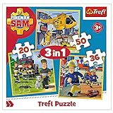 Trefl 5900511348446 Puzzle, Feuerwehrmann Sam in Aktion, von 20 bis 50 Teilen, 3 Sets, für Kinder ab 3 J