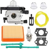 Hettluo MM55 Vergaser mit Luftfilter Kraftstoffleitung Tune Up Kit für Sthil MM55C Zama C1Q-S202A Vergaser ersetzt 4601-120-0600